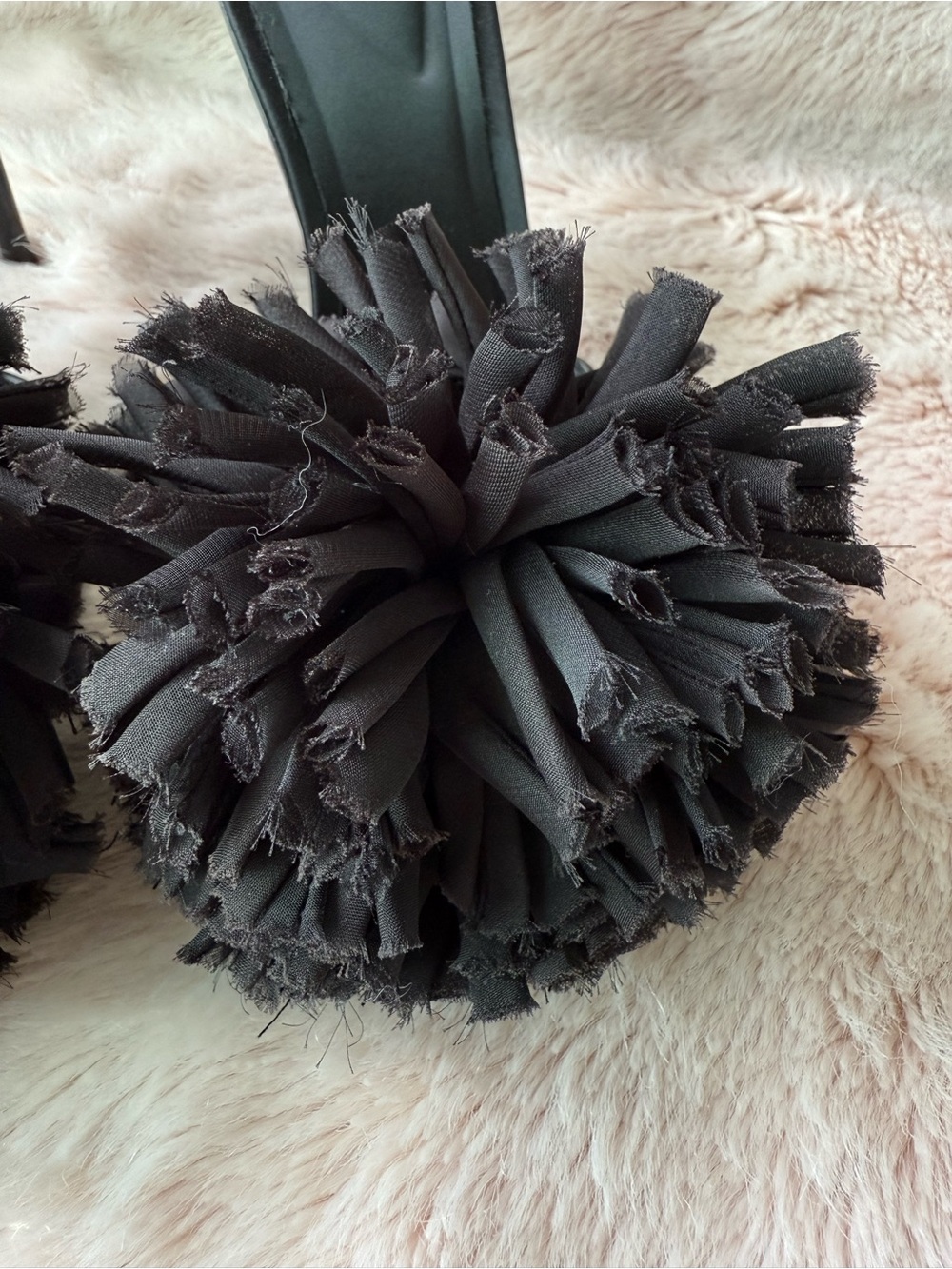 Zara Black Pom-Pom Stiletto Mules - Picture 4 of 6